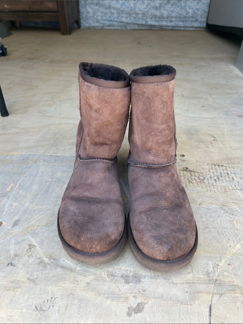 UGG Chestnut Short Suede Shearling Boots
